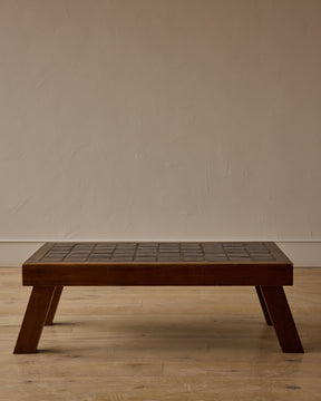 1960s Deep Red Tile Coffee Table