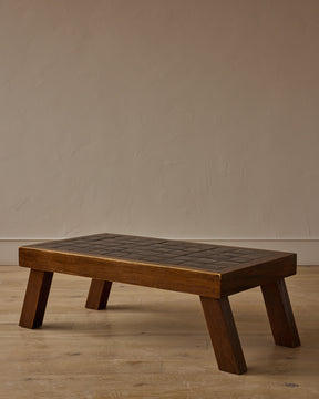 1960s Deep Red Tile Coffee Table