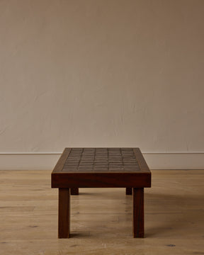 1960s Deep Red Tile Coffee Table