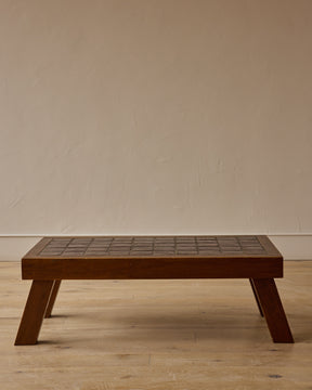 1960s Deep Red Tile Coffee Table