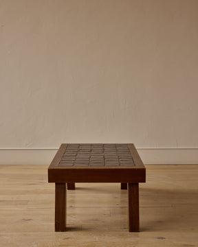 1960s Deep Red Tile Coffee Table