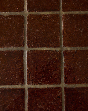 1960s Deep Red Tile Coffee Table