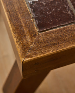 1960s Deep Red Tile Coffee Table