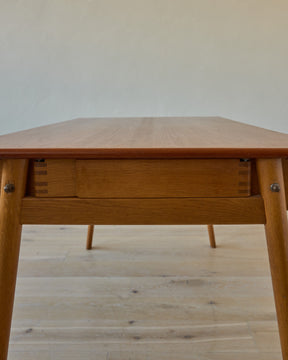 1950s Danish Oak + Teak Desk by Poul M. Volther