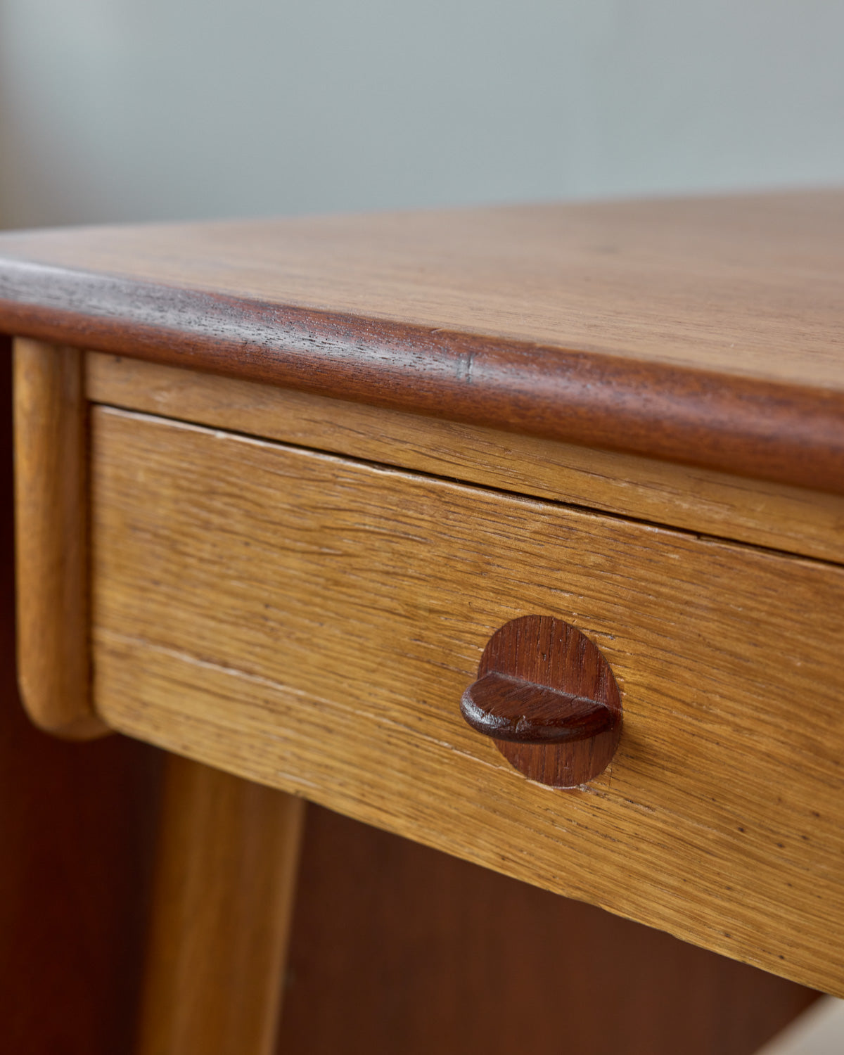 1950s Danish Oak + Teak Desk by Poul M. Volther