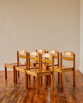Mid-Century Blonde Dining Chairs - Set of 6