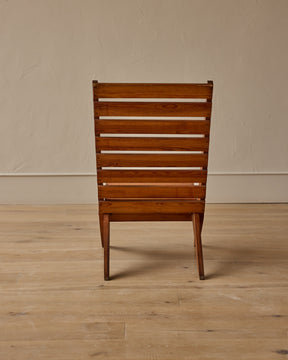 Pine Folding High Back Lounge Chair
