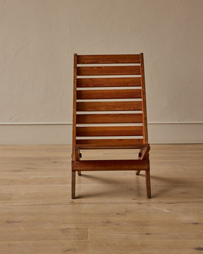 Pine Folding High Back Lounge Chair