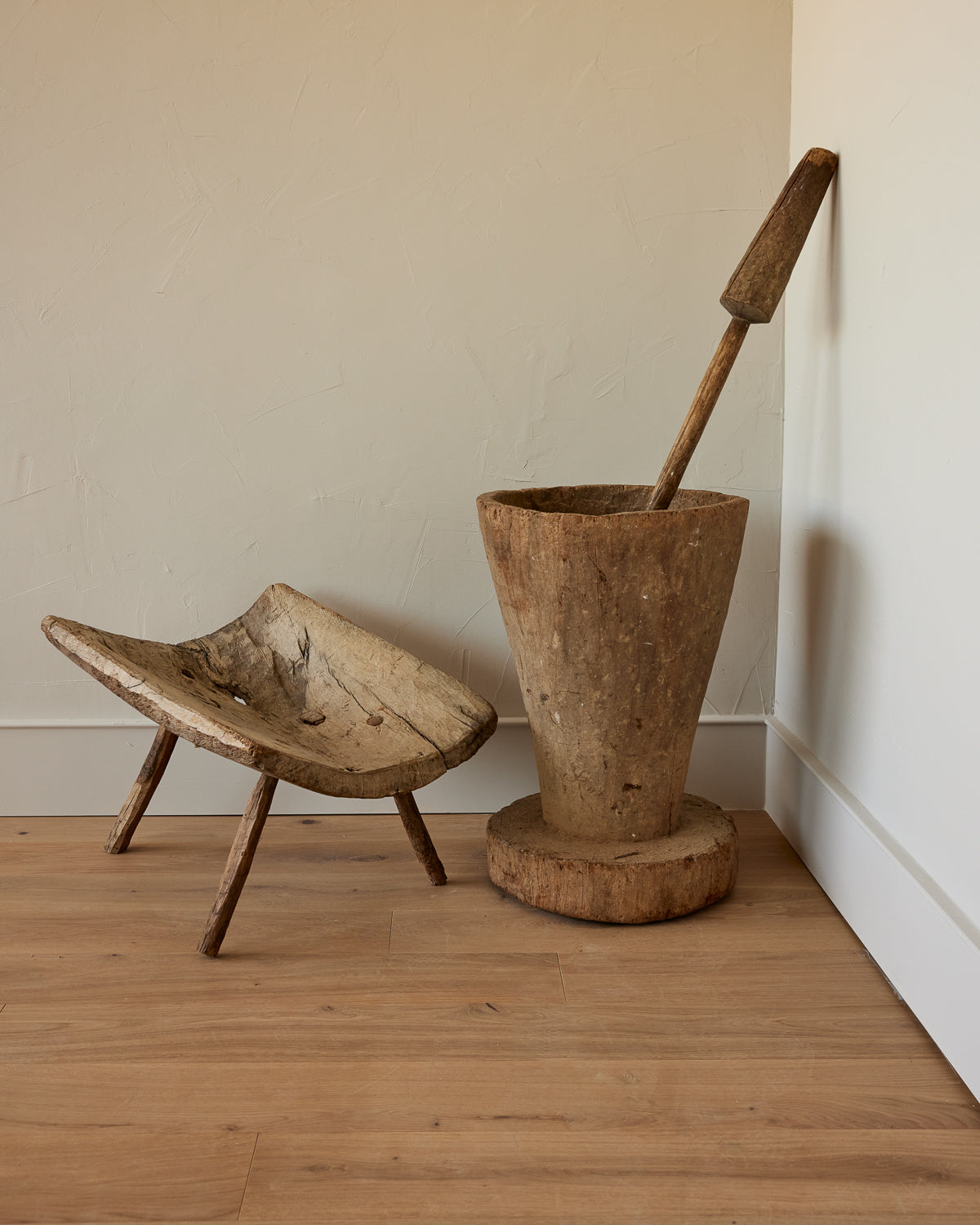 Large Wooden Mortar + Pestle