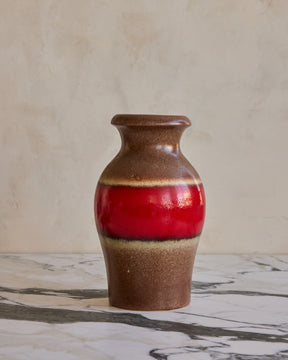 West German Vase with Red Stripe