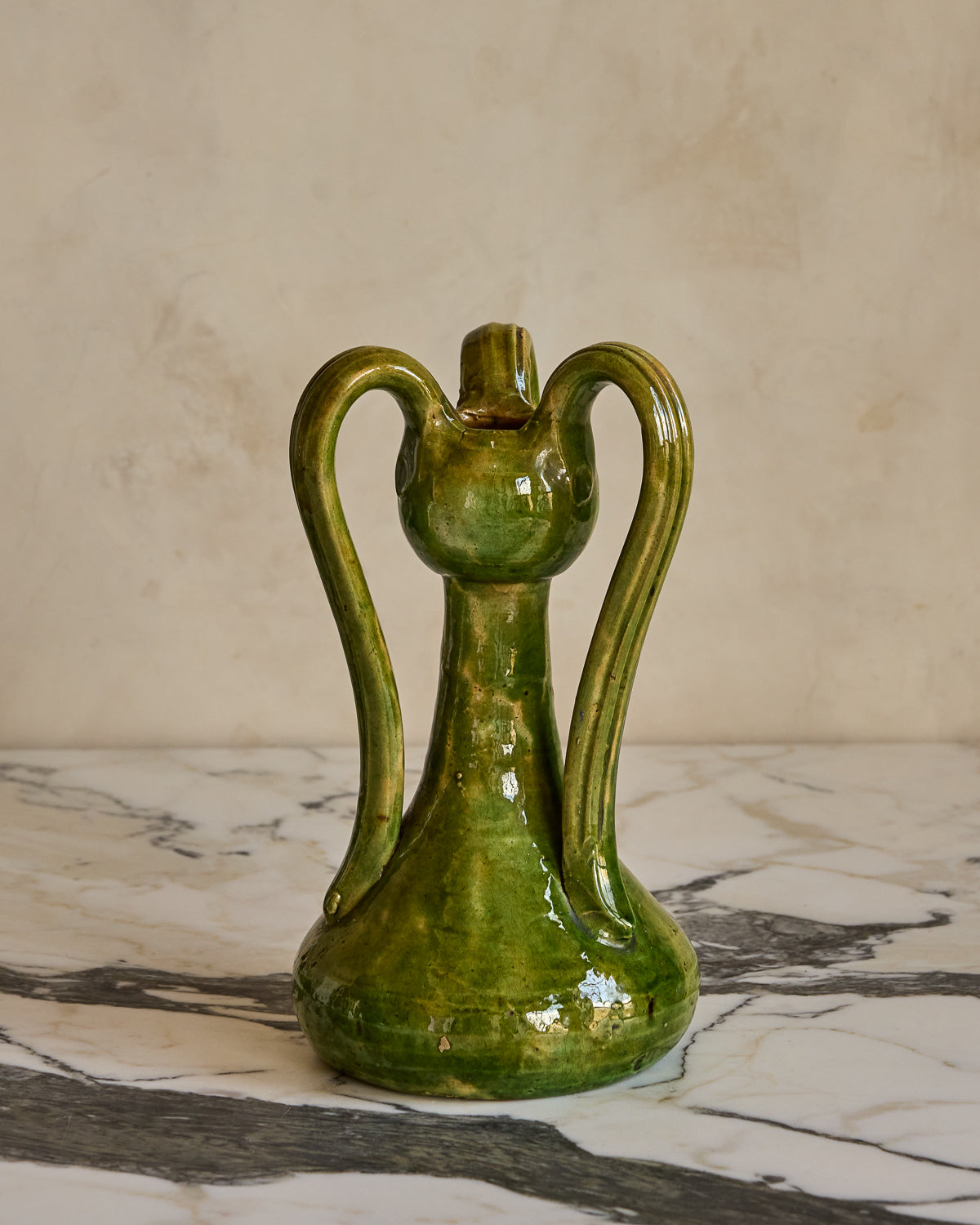 Green Three Handled Vase