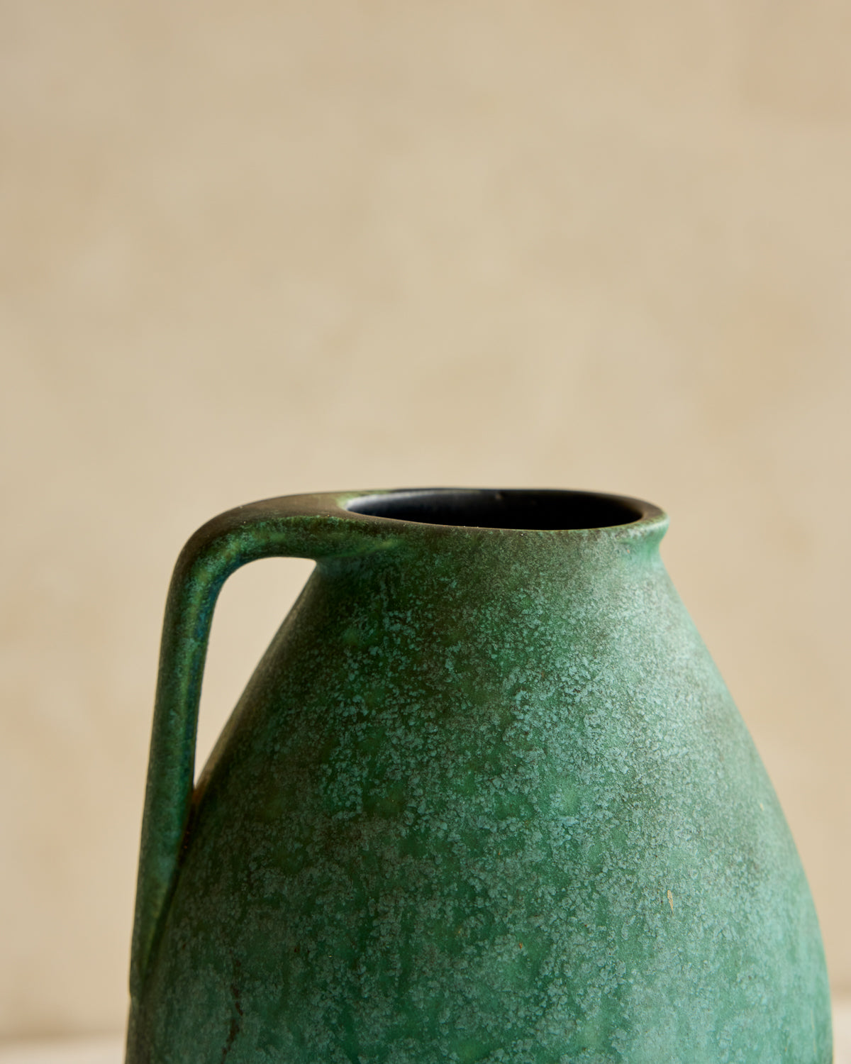Layered Green Vase with Handle
