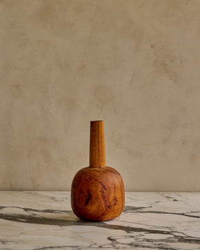 Long Neck Wooden Vessel