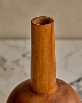 Long Neck Wooden Vessel