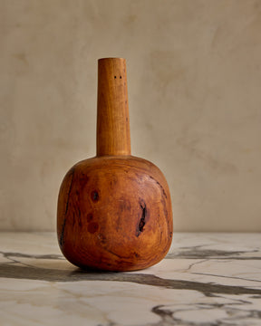 Long Neck Wooden Vessel