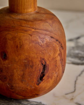 Long Neck Wooden Vessel