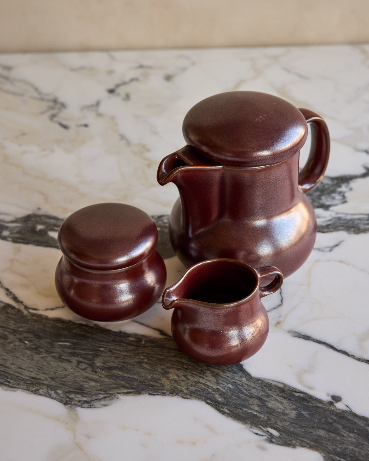 Red Ceramic Tea Set