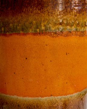 West German 18" Fat Lava Vessel with Orange Stripe