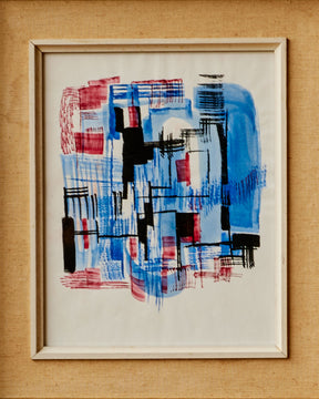 Abstract Watercolor - Blue + Red