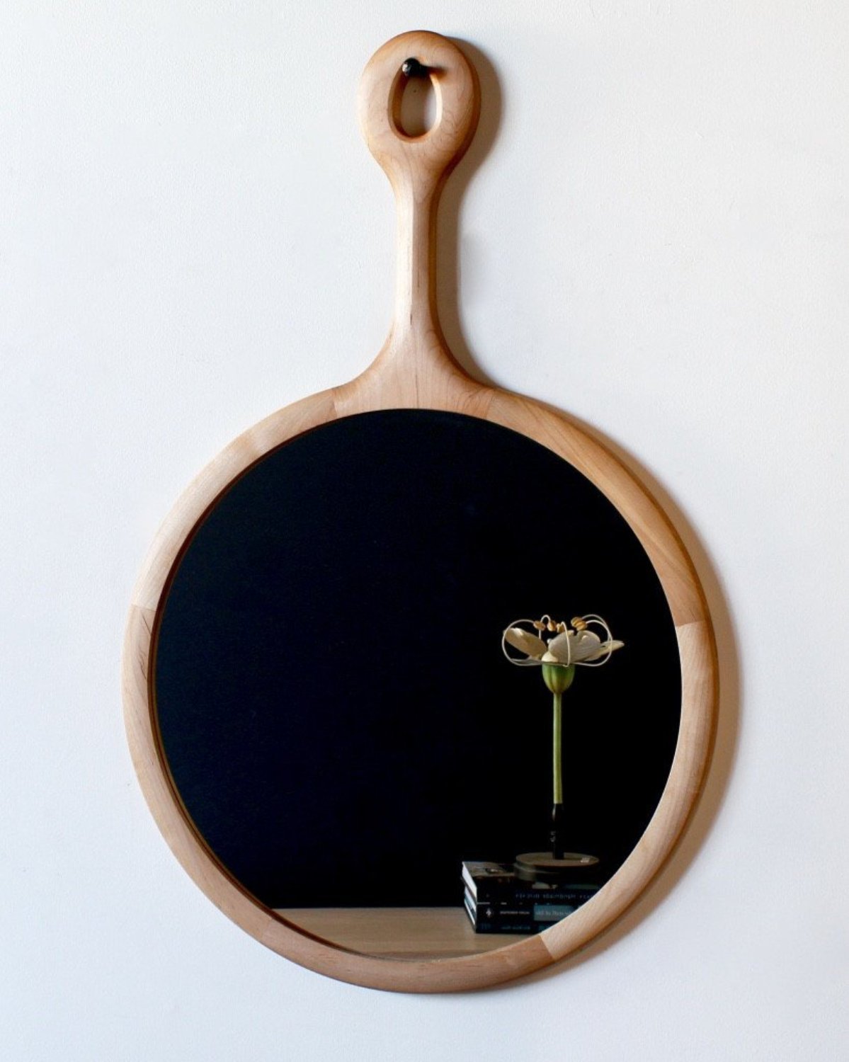 Lostine maple round sophia mirror large 