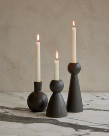 Almost Black Ceramic Candle Holder