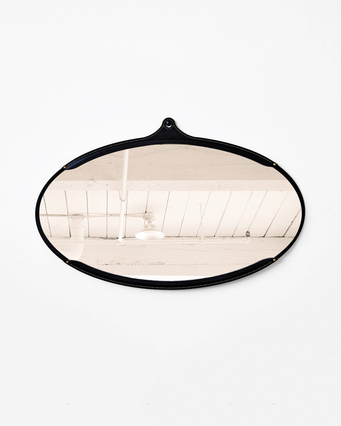 Fairmount Wide Oval Leather Mirror