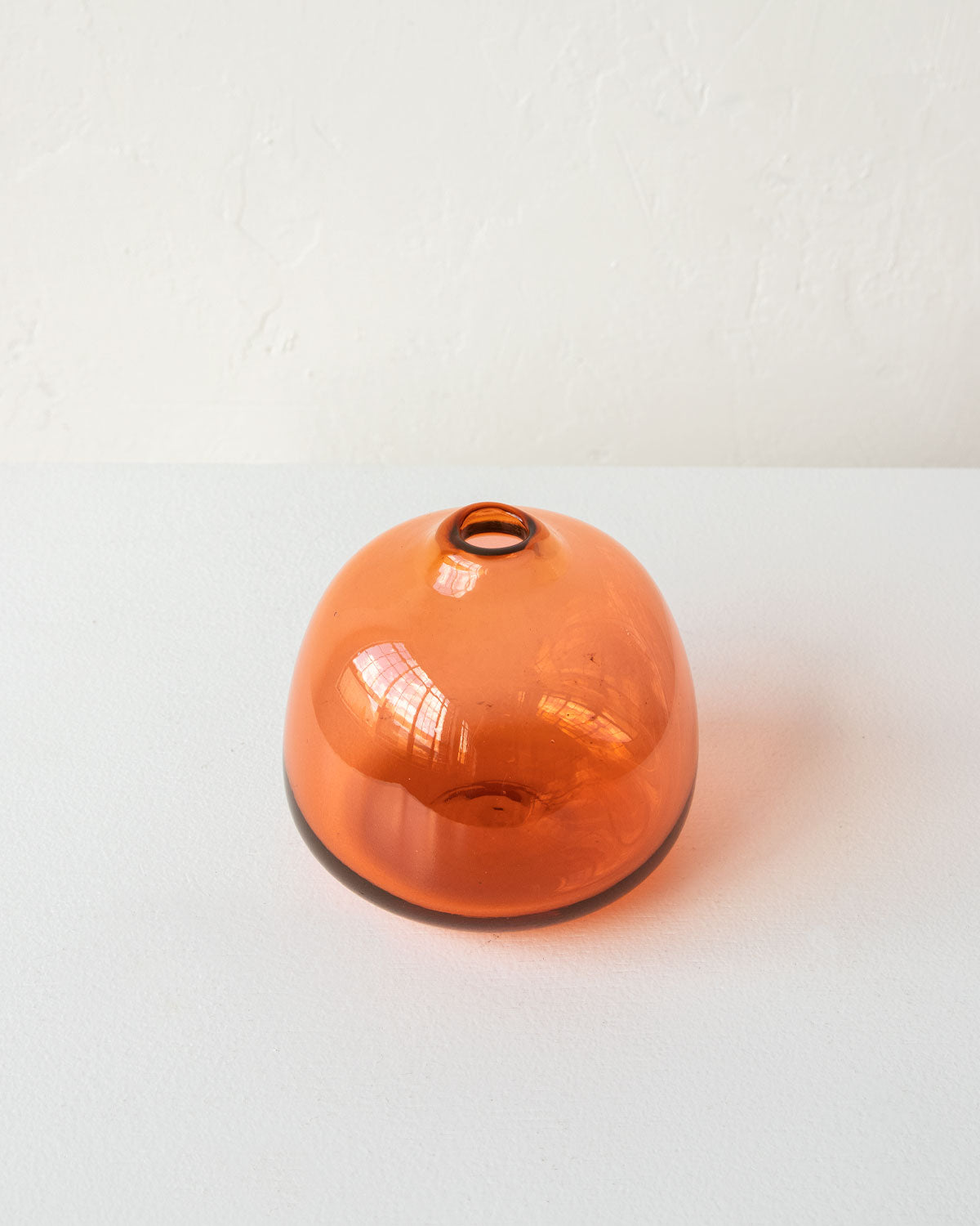 Handmade orange glass vase. Bud vase, glass vessel