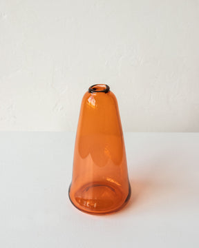Handmade orange glass vase. Bud vase, glass vessel