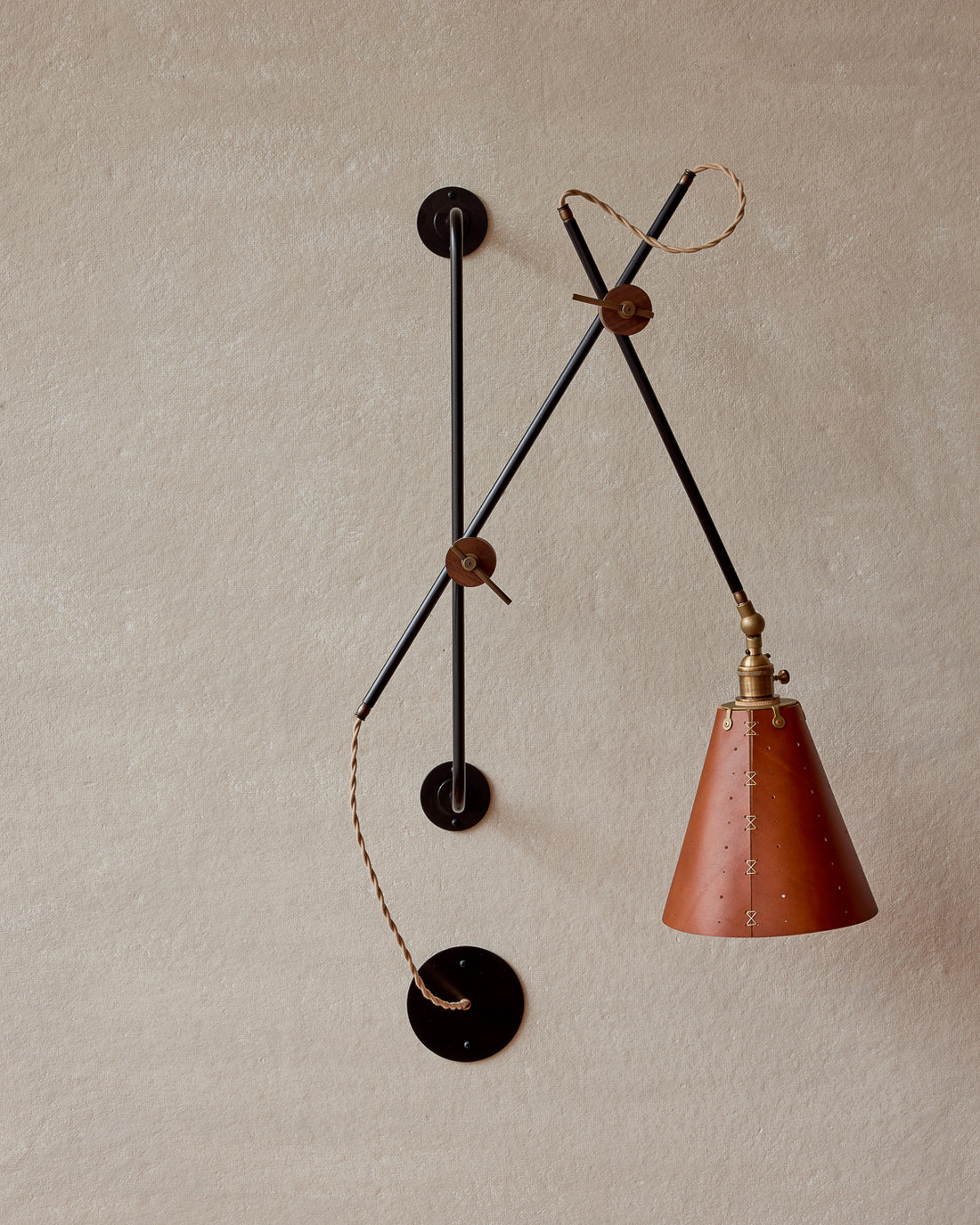 Grace Articulating Wall Sconce Tan Hardwired