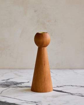 Cherry Bella wooden candle holder with gently tapered base