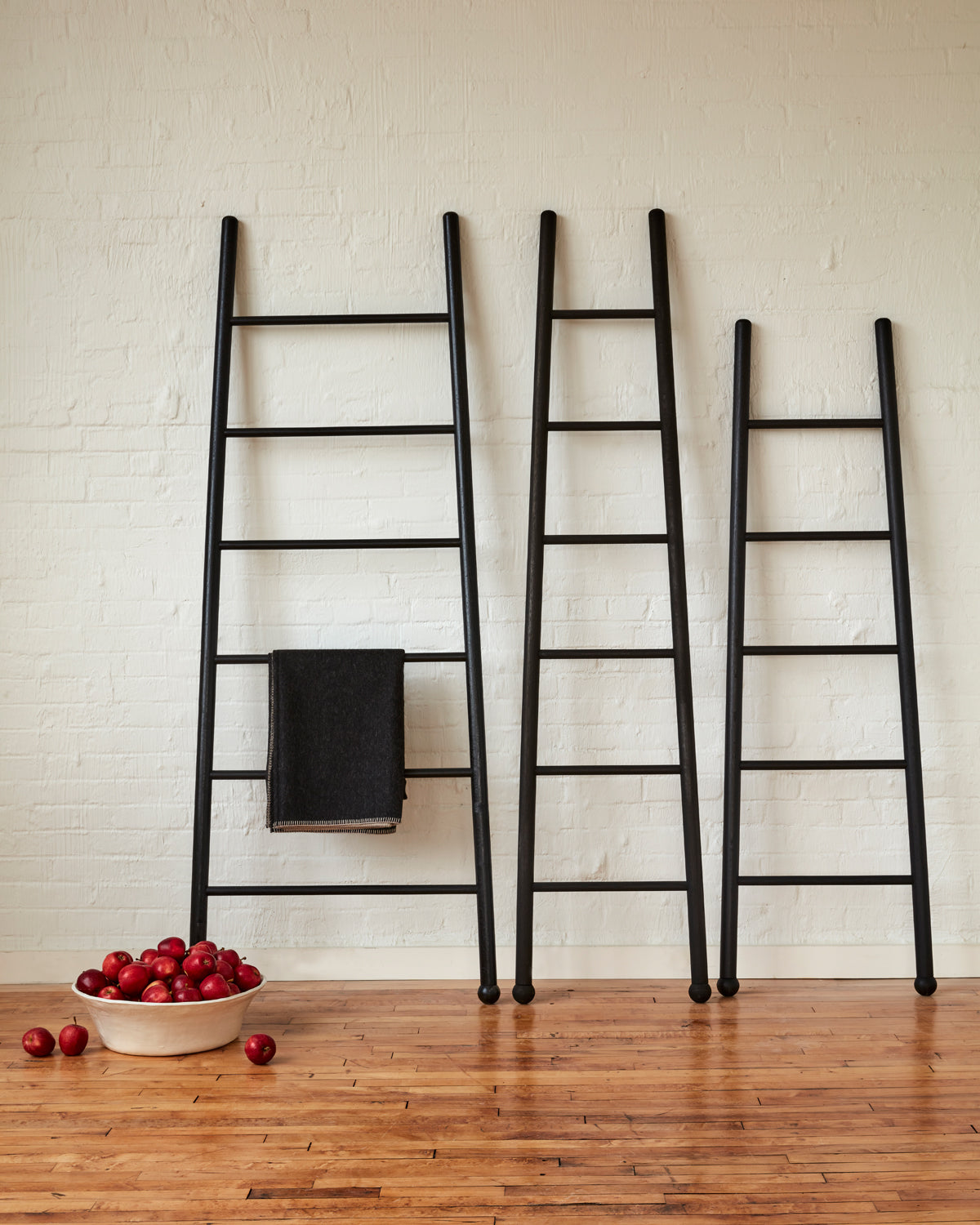 BLACK decorative ladders from Lostine. Simple interior design, made in the USA. Warm American Modern Design
