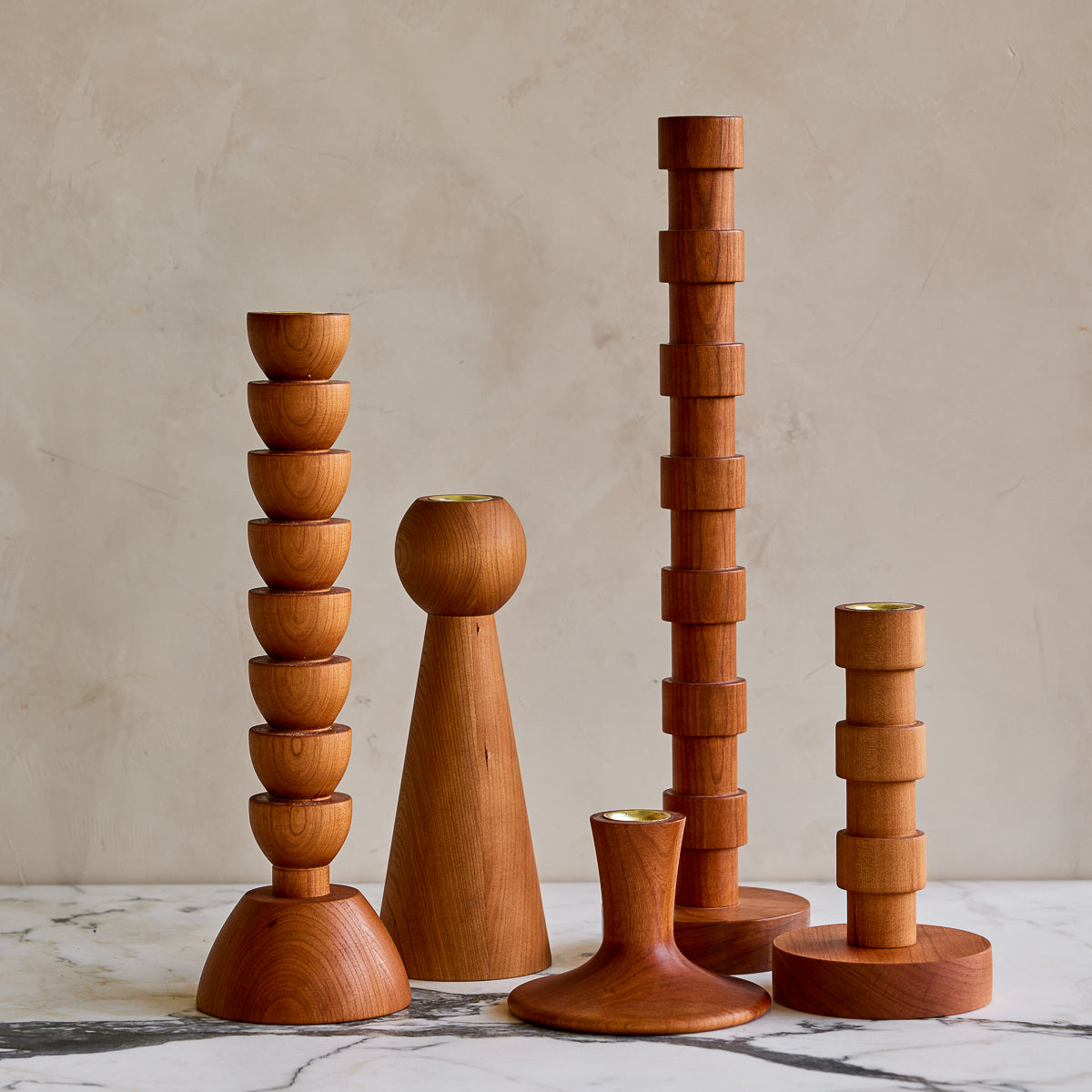 Wooden candle stick holders discount
