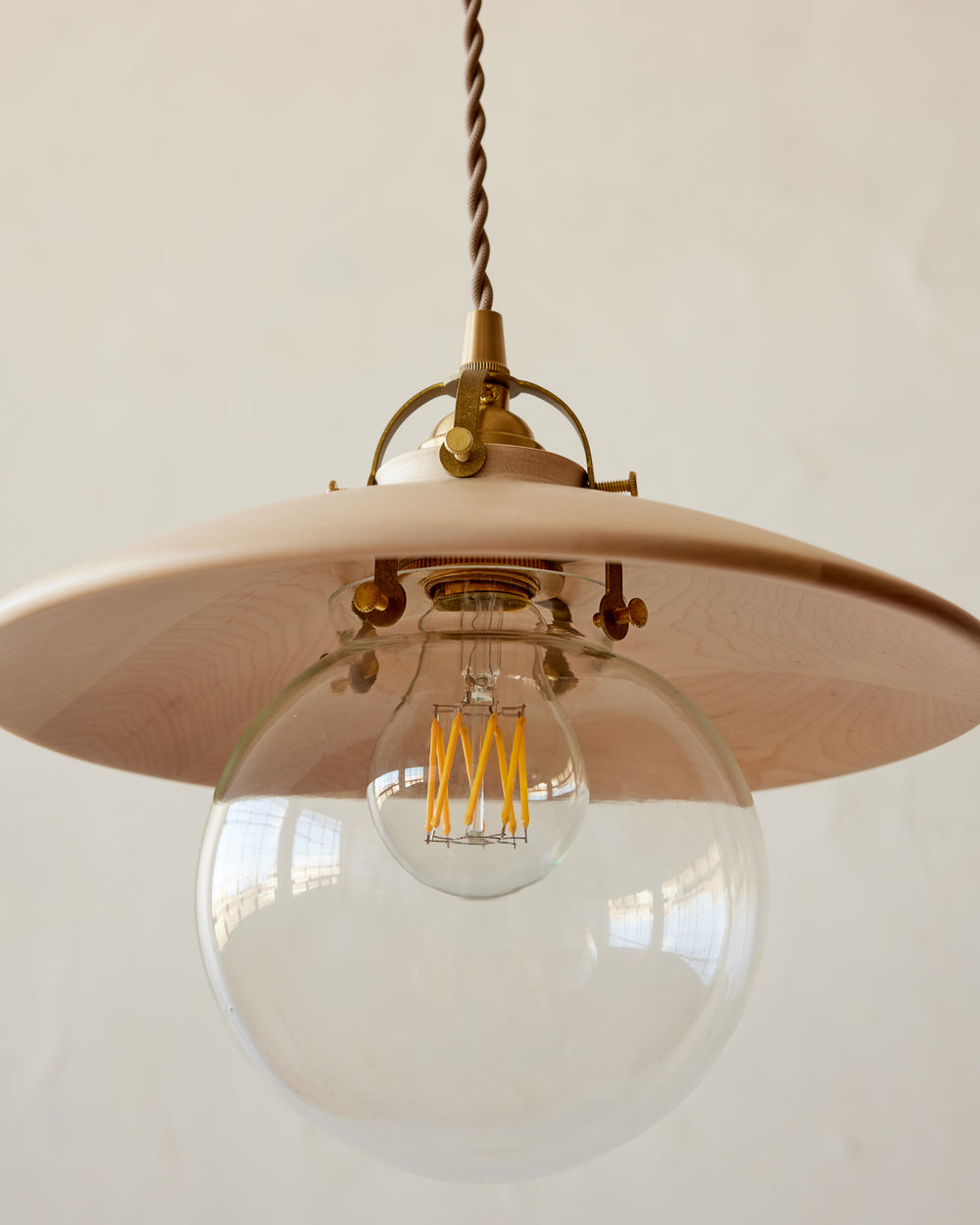 #shade-finish_clear maple #Cord-Color---Glass_beige Cord - Clear Globe