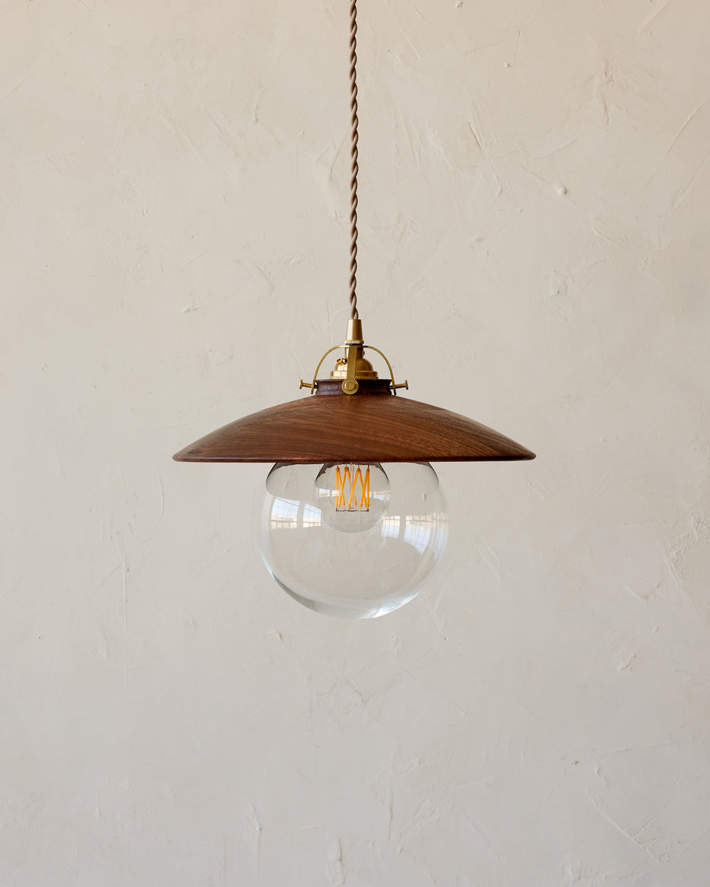 #shade-finish_black walnut #Cord-Color---Glass_Beige Cord - Clear Globe