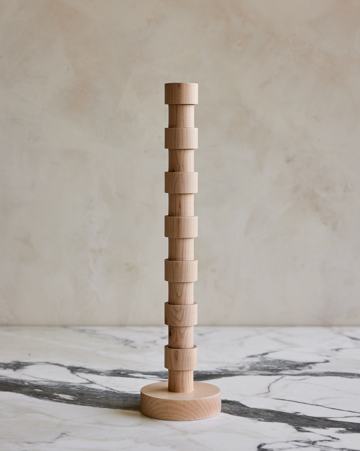 Tall modern maple Franc wooden candle holder #style_franc - large