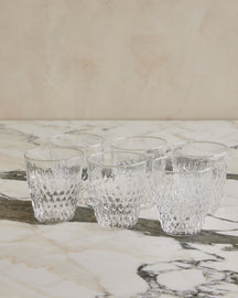 Rice Patterned Tumblers - Set of 6 - Clear