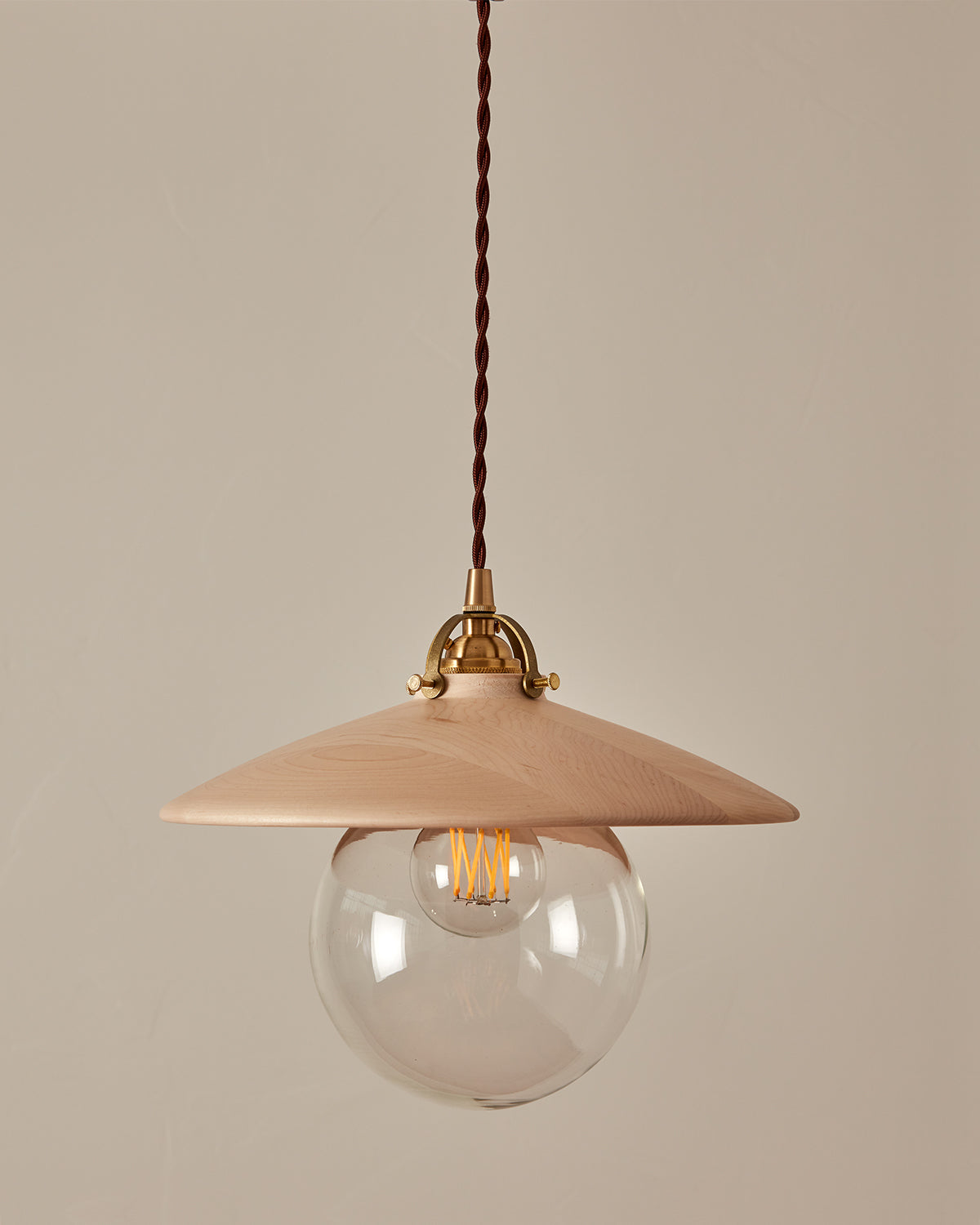 #shade-finish_clear maple #Cord-Color---Glass_Brown Cord - Clear Globe