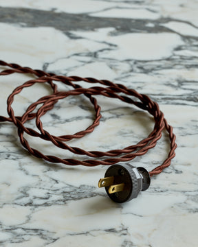 Cloth covered twisted cord with Bakelite inspired plug