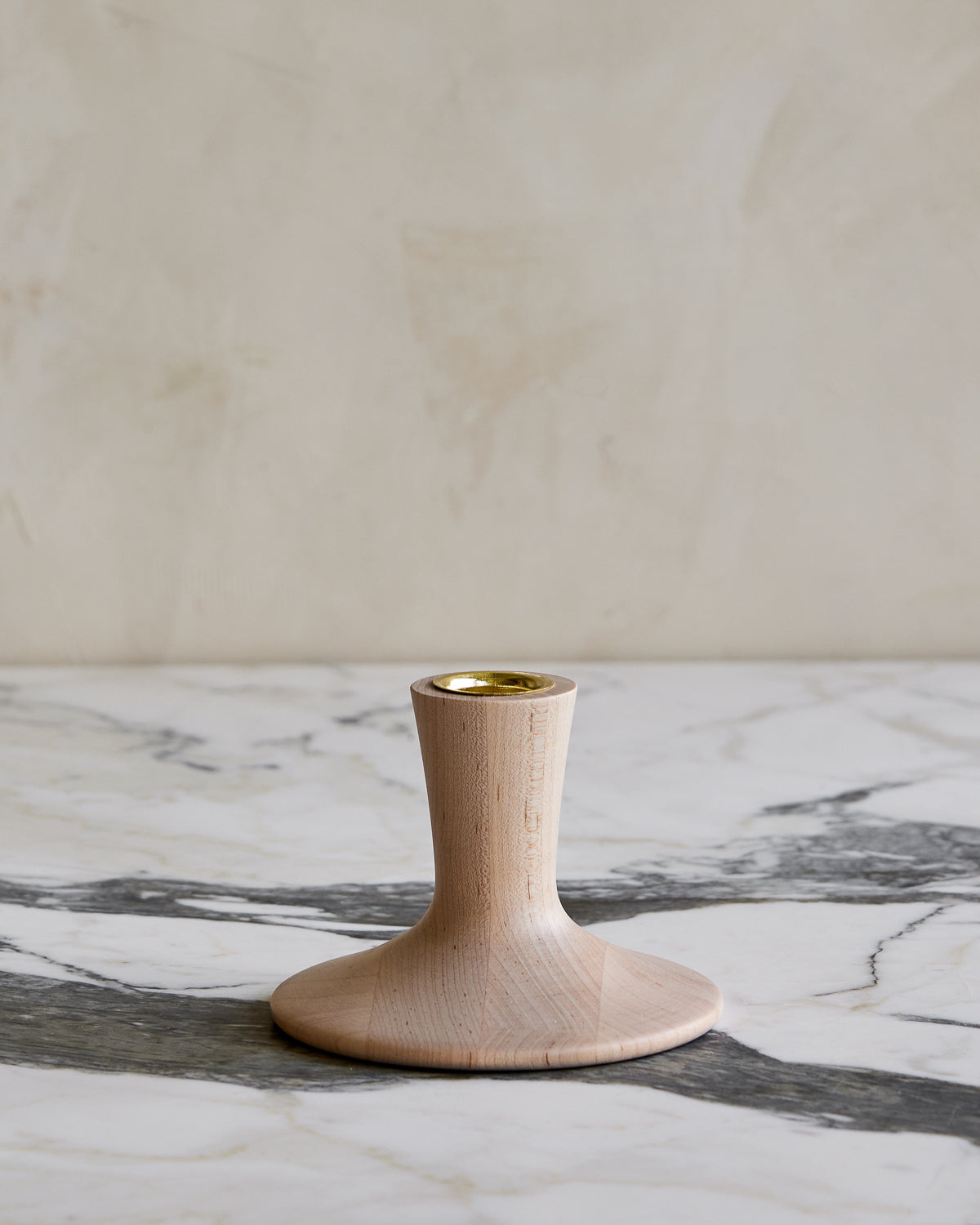 Maple wooden trumpet petite candle holder #style_trumpet