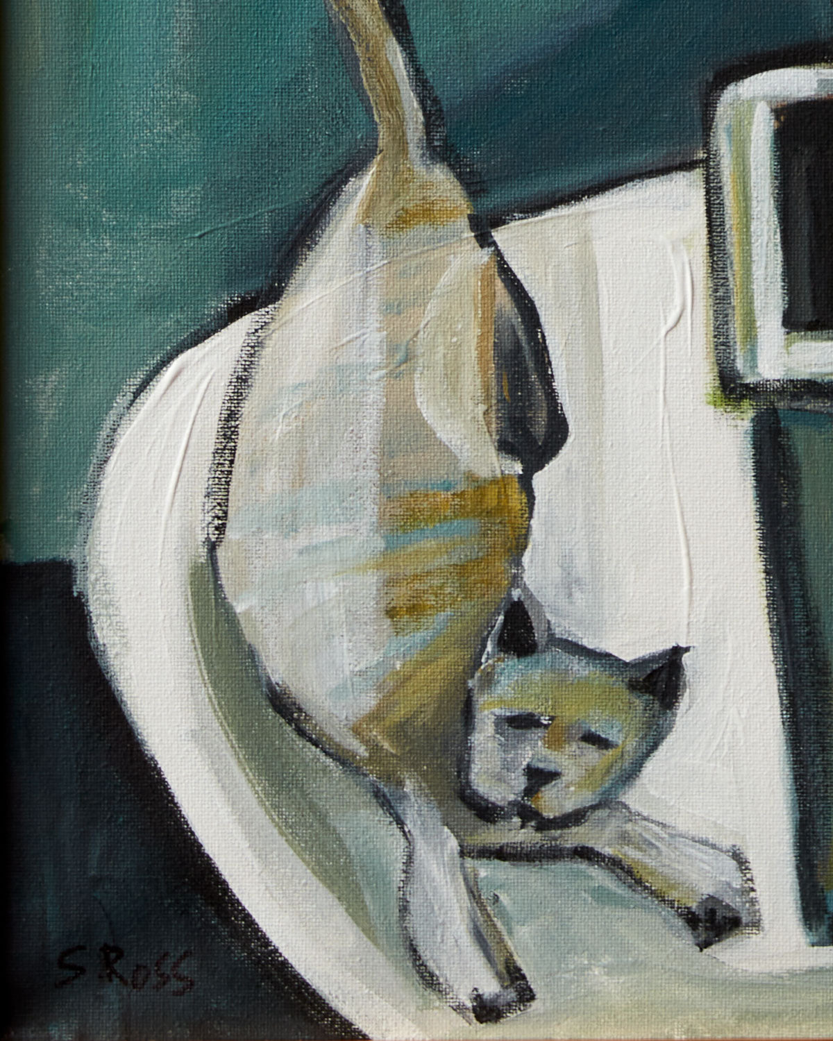 Cat with Leaves