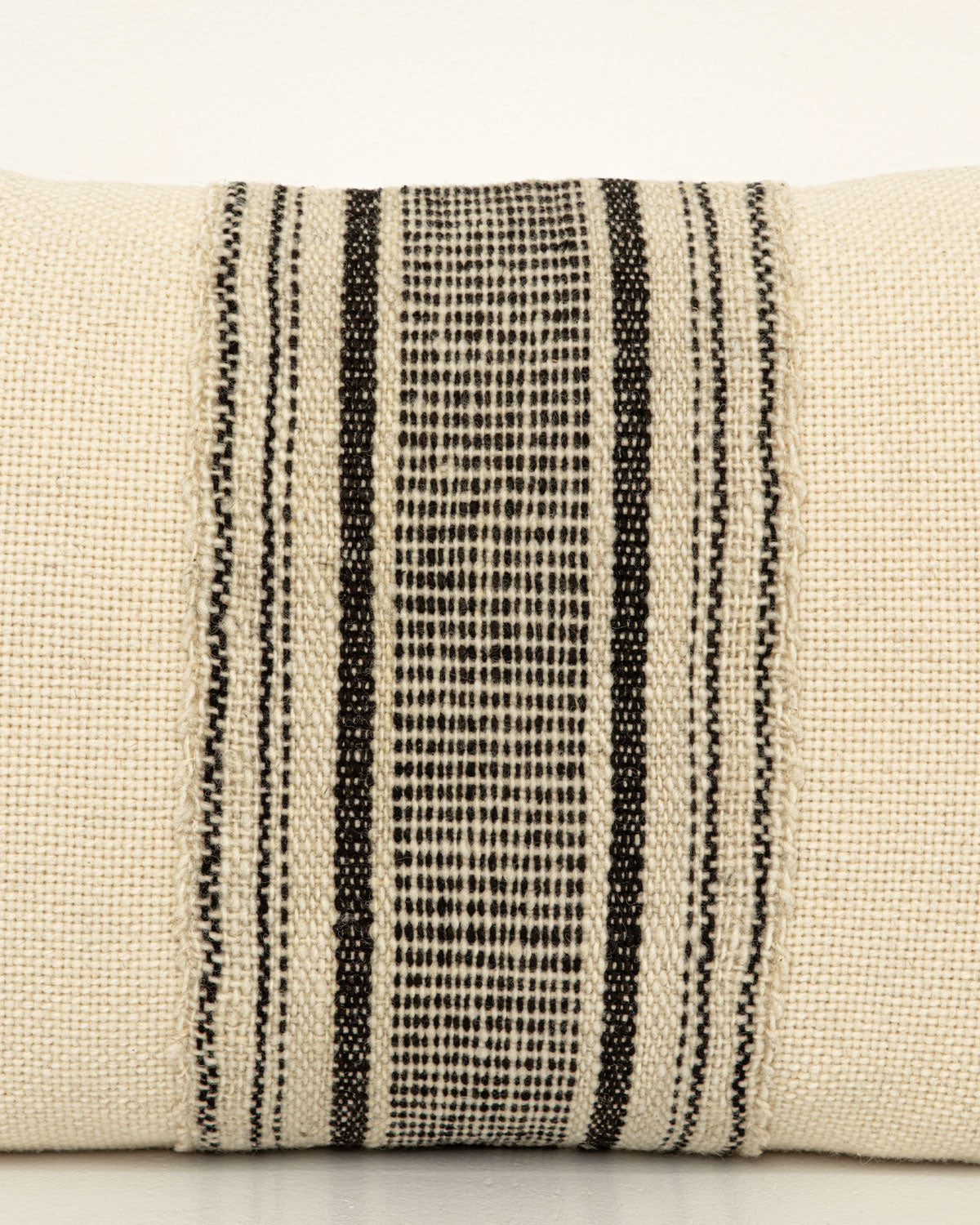 Makun Lazo Pillow - White with Black Detail