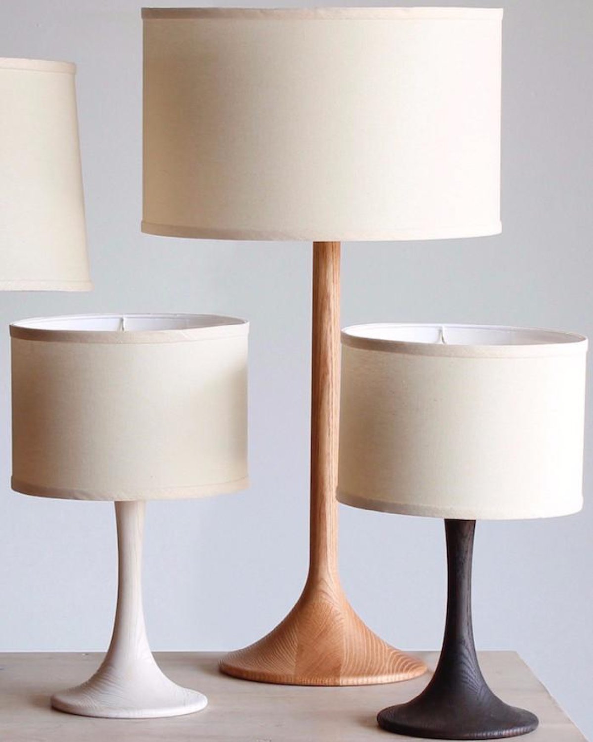 Collection of Lostine trumpet table lamps with graceful profile